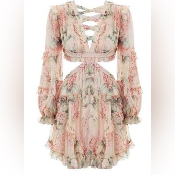 Chiffon Spaghetti Strap Cross Backless
Dress - Picture 3 of 5